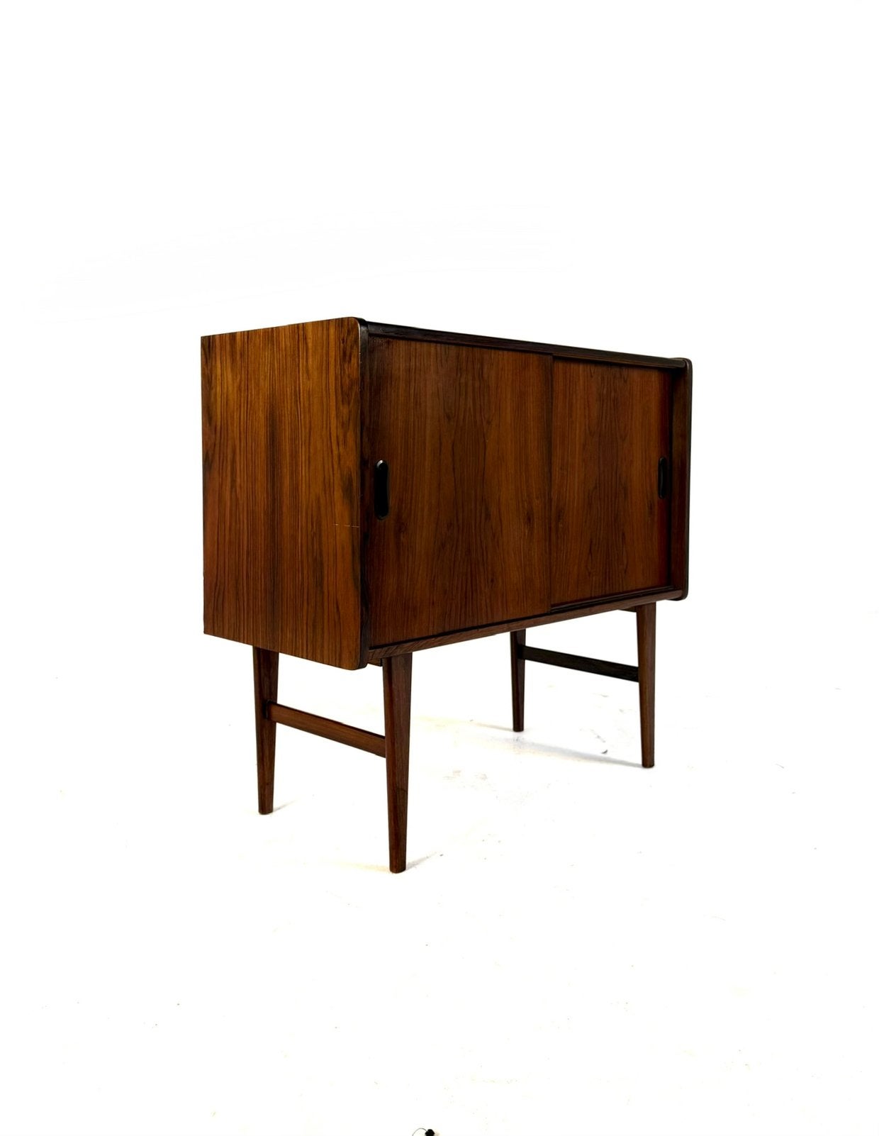 Vintage Deens Palissander sideboard ‘60, Met deur(en), Vintage retro buisframe design rotan webbing papercord deens, Zo goed als nieuw
