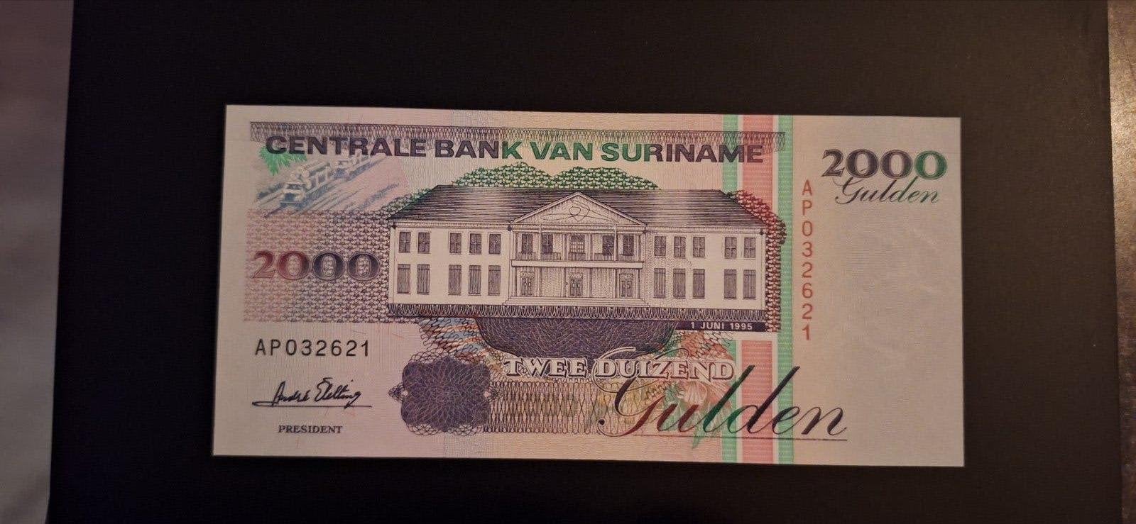 Suriname 2000 gulden 1995 UNC, Postzegels en Munten, Ophalen of Verzenden, Zuid-Amerika