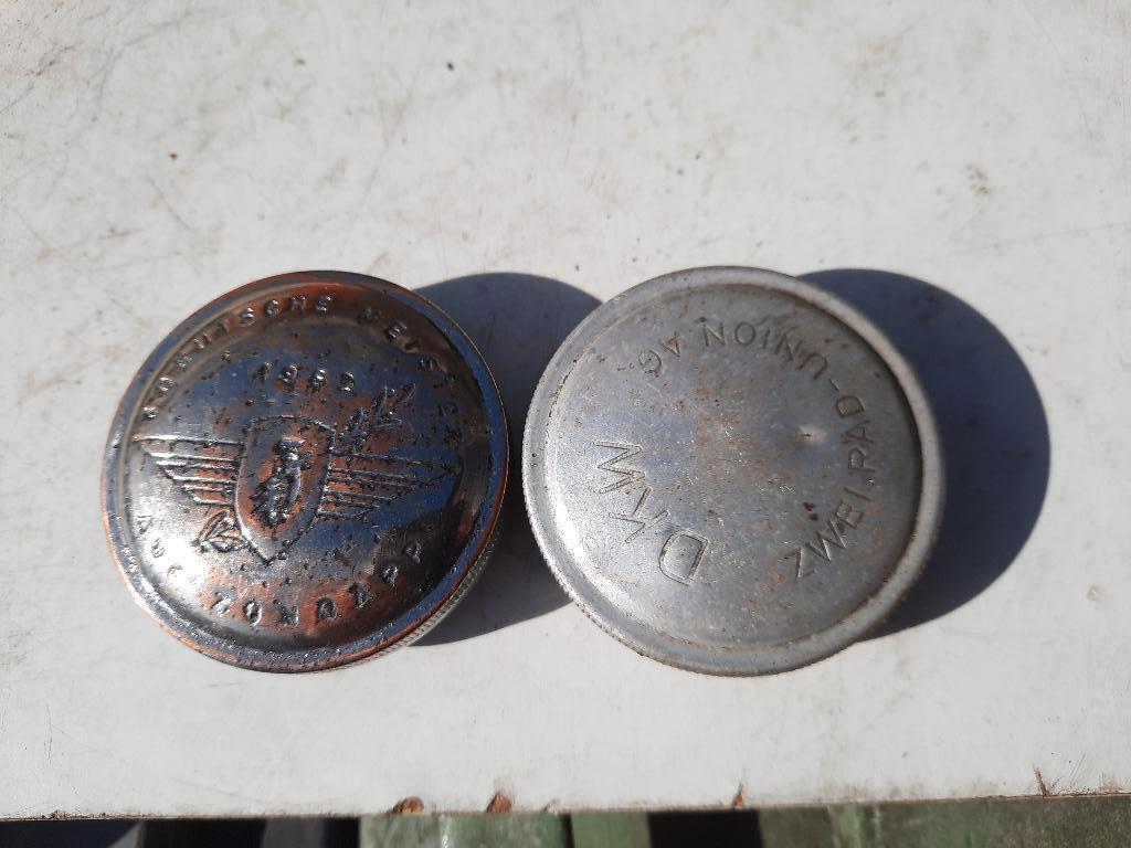 3 x oldtimer tankdop benzinedop DKW ZUNDAPP, Ophalen, Gebruikt, Tank, Overige merken