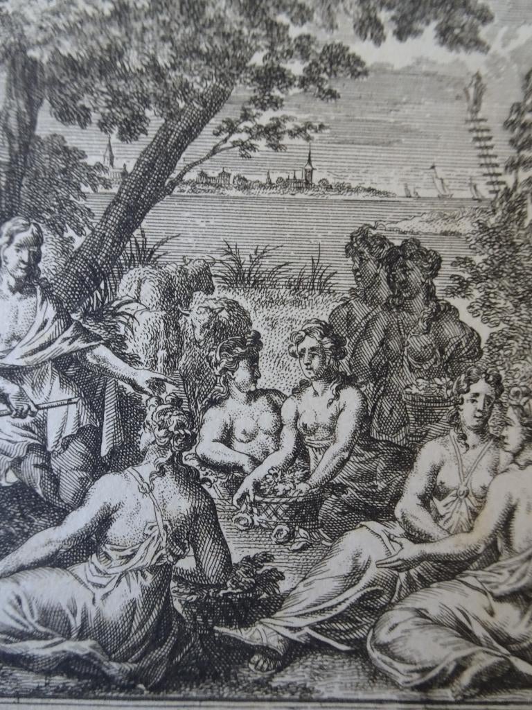 ets Gezicht op Haarlemmermeer slot Heemstede van Vianen 1712, Antiek en Kunst, Kunst | Etsen en Gravures, Verzenden