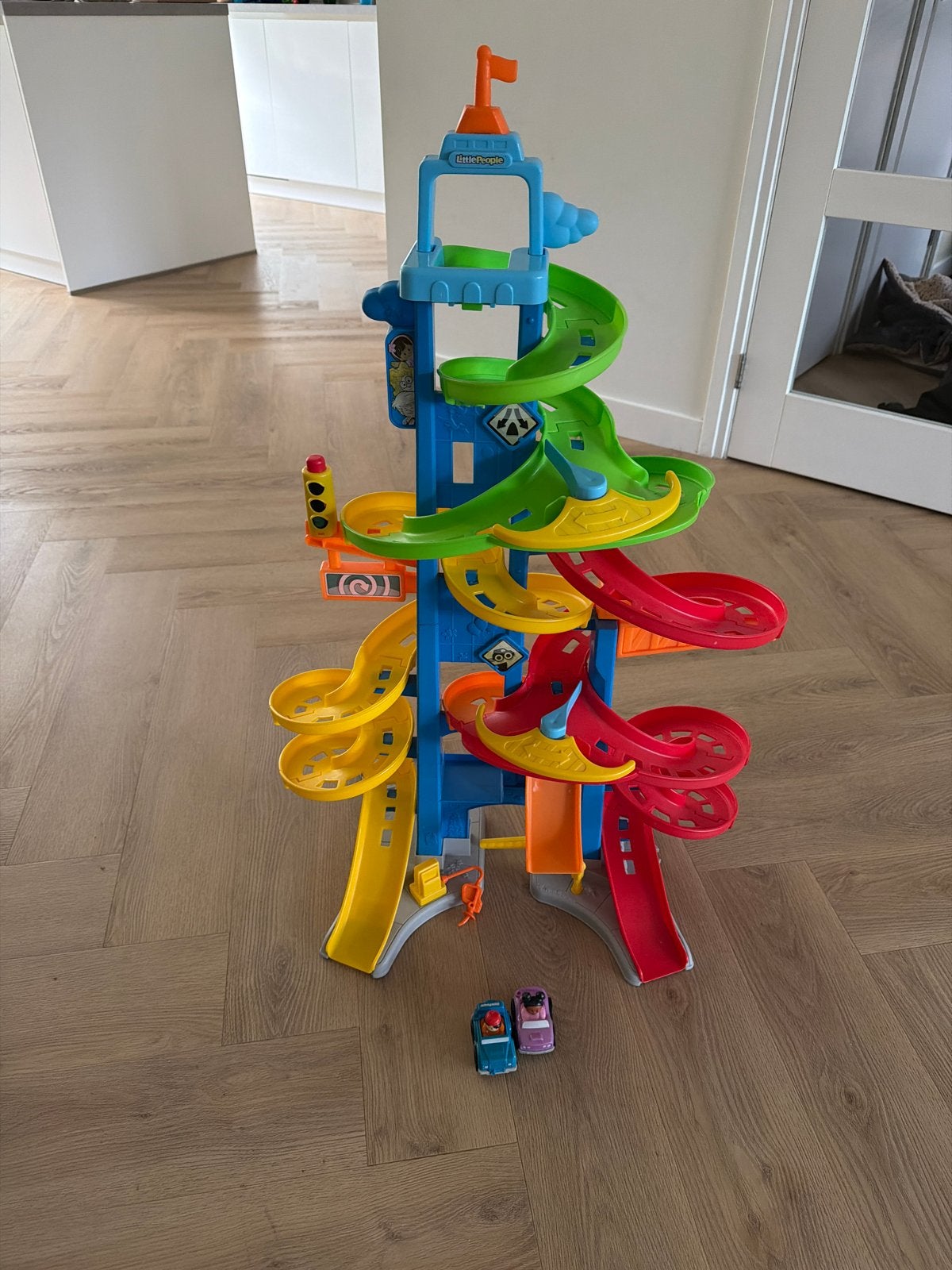 Little People autobaan met 2 autootjes, Ophalen, Gebruikt