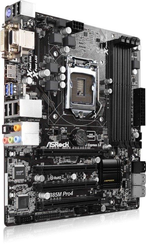 ASRock B85M Pro4 Moederbord, Computers en Software, Moederborden, DDR3, Ophalen of Verzenden, Zo goed als nieuw, Micro-ATX