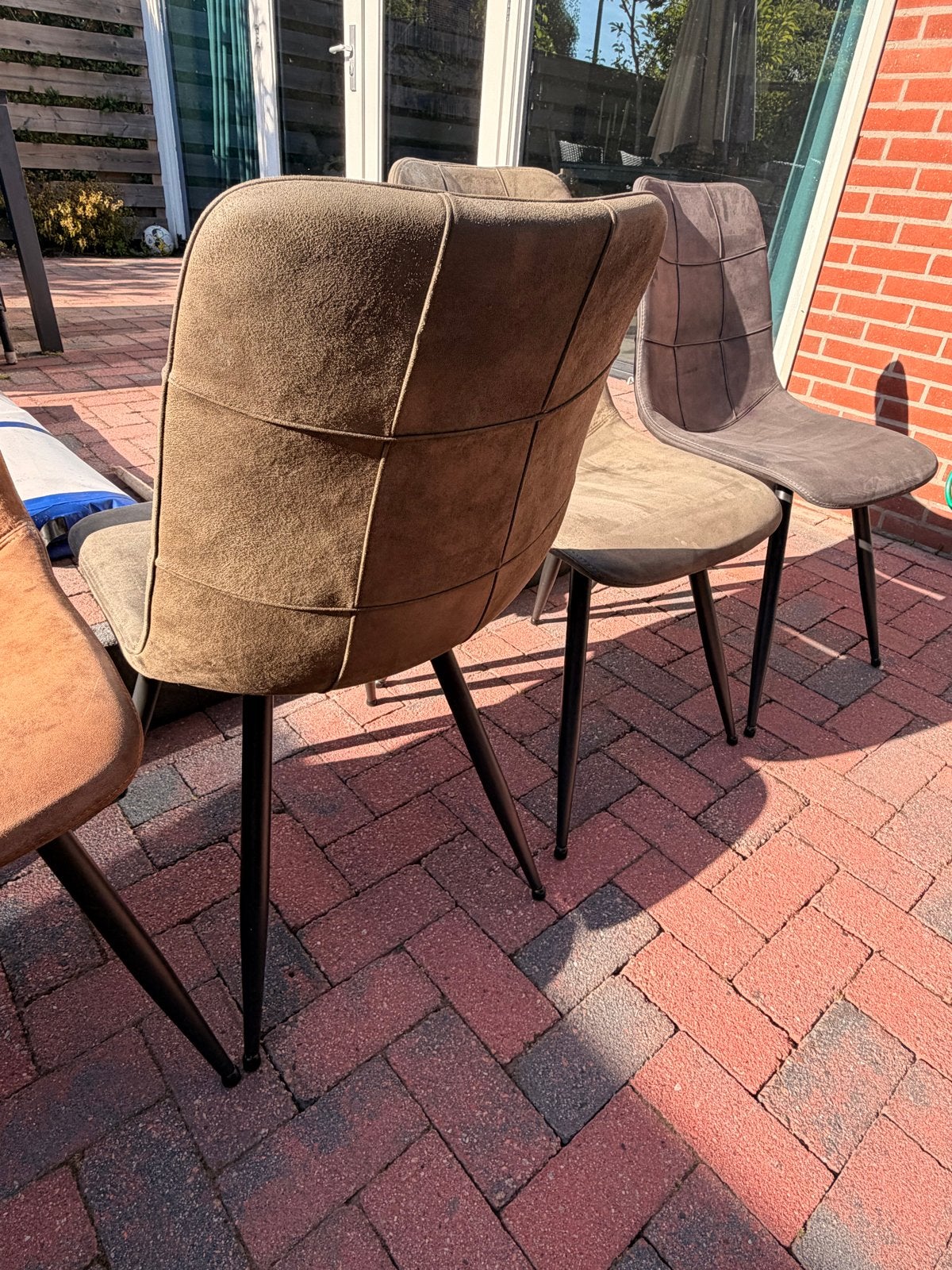 Zes eetkamerstoelen van Pronto Wonen in diverse kleuren, Ophalen, Gebruikt, Overige kleuren, Stof