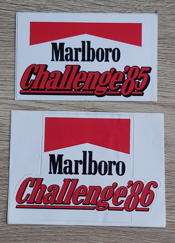 2 Stickers Marlboro Challenge '85/'86., Ophalen of Verzenden, Zo goed als nieuw, Overige typen
