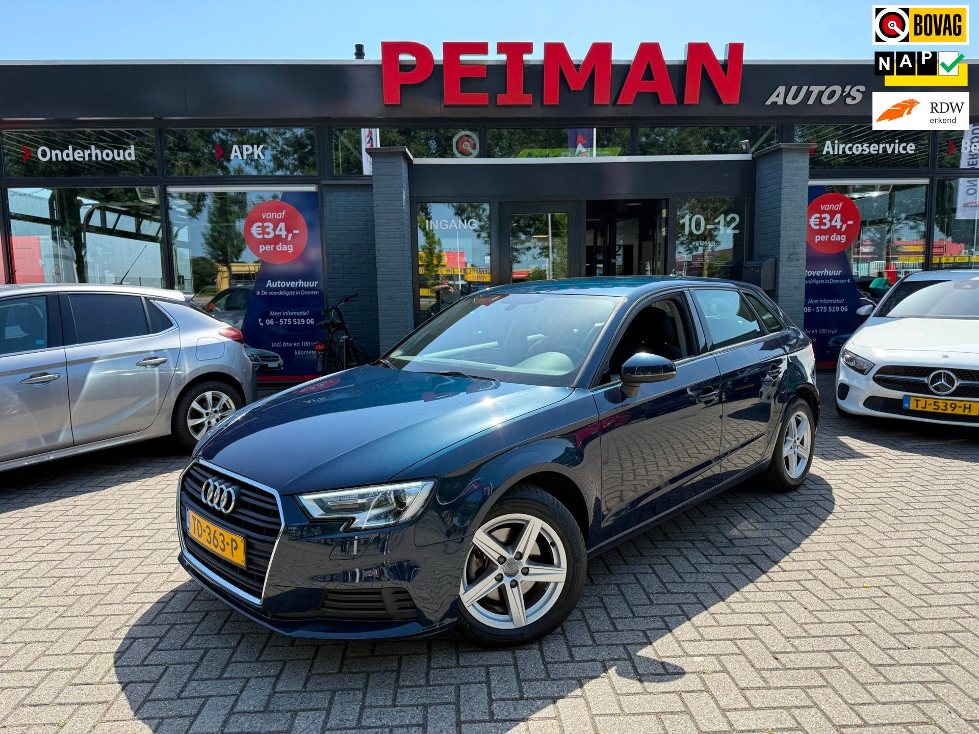 Audi A3 Sportback 1.5 TFSI Pro Line | Led | Automaat | Cruis, Stof, 4 cilinders, 150 pk, Blauw