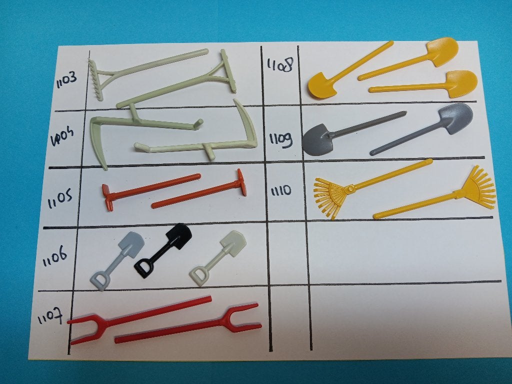 Playmobil Onderdelen 1103-10 Hark Schop Zeis 0,15, Verzenden, Gebruikt, Losse onderdelen