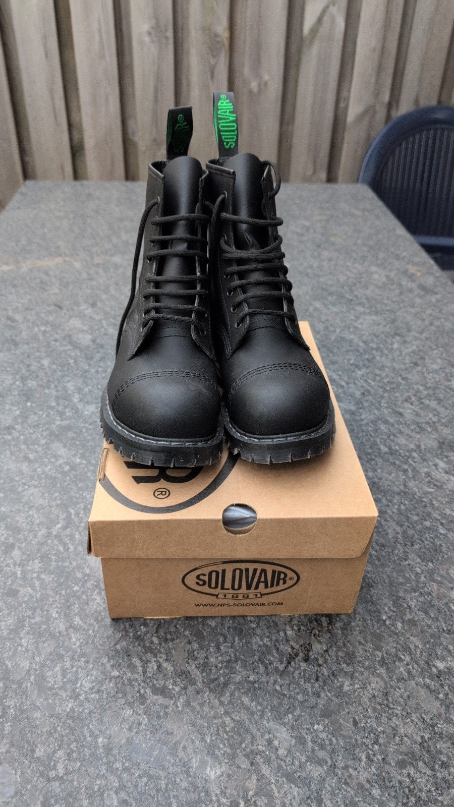 NPS Solovair Steel Toe 8 Eye Derby Boot, UK 8, EU 42, Zwart, Boots, Ophalen of Verzenden, Zo goed als nieuw
