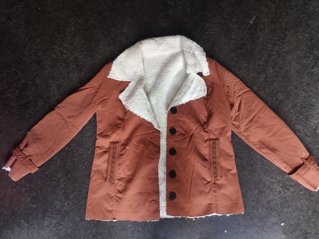 Bruine zomerjas / tussenjas NIEUW maat S met teddy voering, Kleding | Dames, Ophalen of Verzenden, Nieuw, Maat 36 (S), Bruin