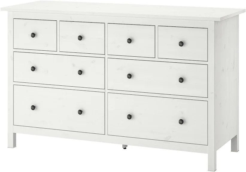 Witte IKEA HEMNES ladekast met 8 laden, Ophalen, 5 laden of meer, 100 tot 150 cm, Zo goed als nieuw