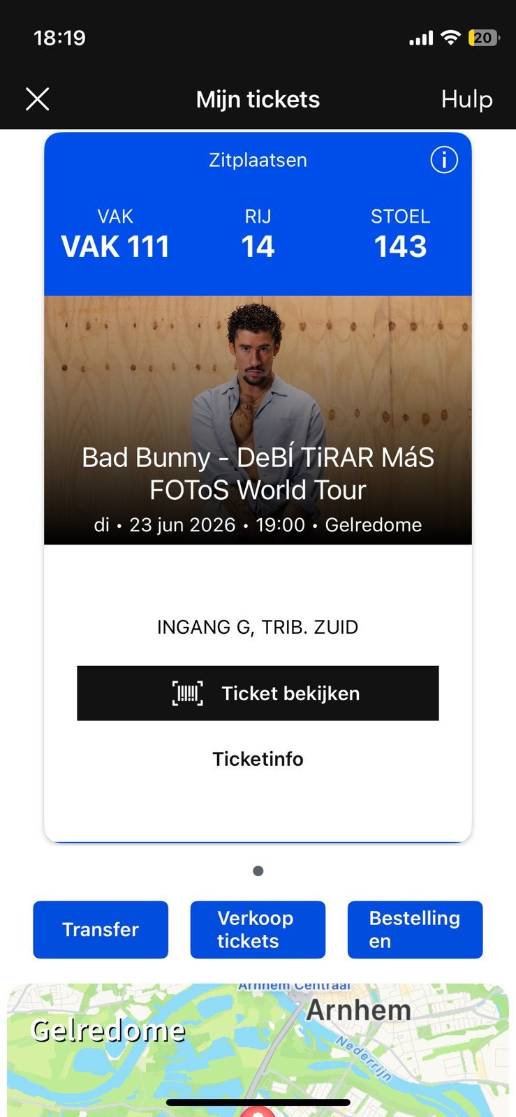 BAD BUNNY TICKETS — 23 juni 2026 — Arhnem, Gelredome, Tickets en Kaartjes, Concerten | Nederlandstalig, Eén persoon, Juni