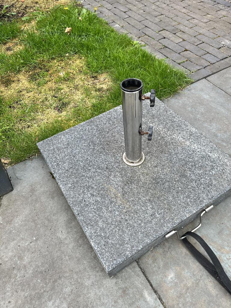 Parasolvoet Graniet 60 kg, Tuin en Terras, Parasols, Ophalen, Gebruikt, Minder dan 1 meter, Parasolvoet
