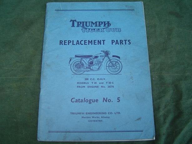 Triumph Tiger Cub T20 T20C  motorcycle parts list, Ophalen of Verzenden, Triumph