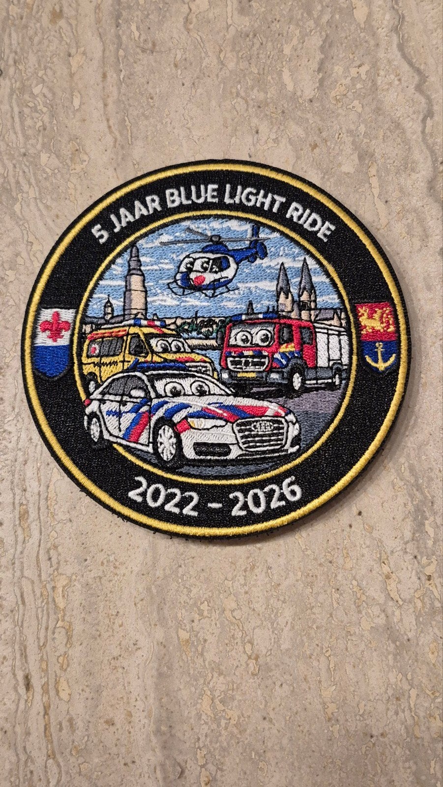 5 Jaar Blue Light Ride Patch 2022-2026 politie, Verzamelen, Ophalen of Verzenden, Nieuw