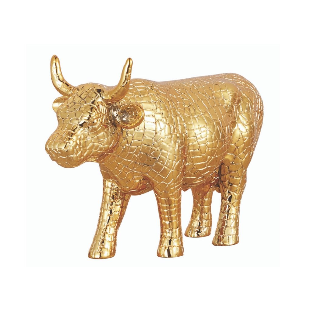 Nieuw Cow Parade koe Mira Moo Gold medium incl. verzending., Ophalen of Verzenden, Beeld