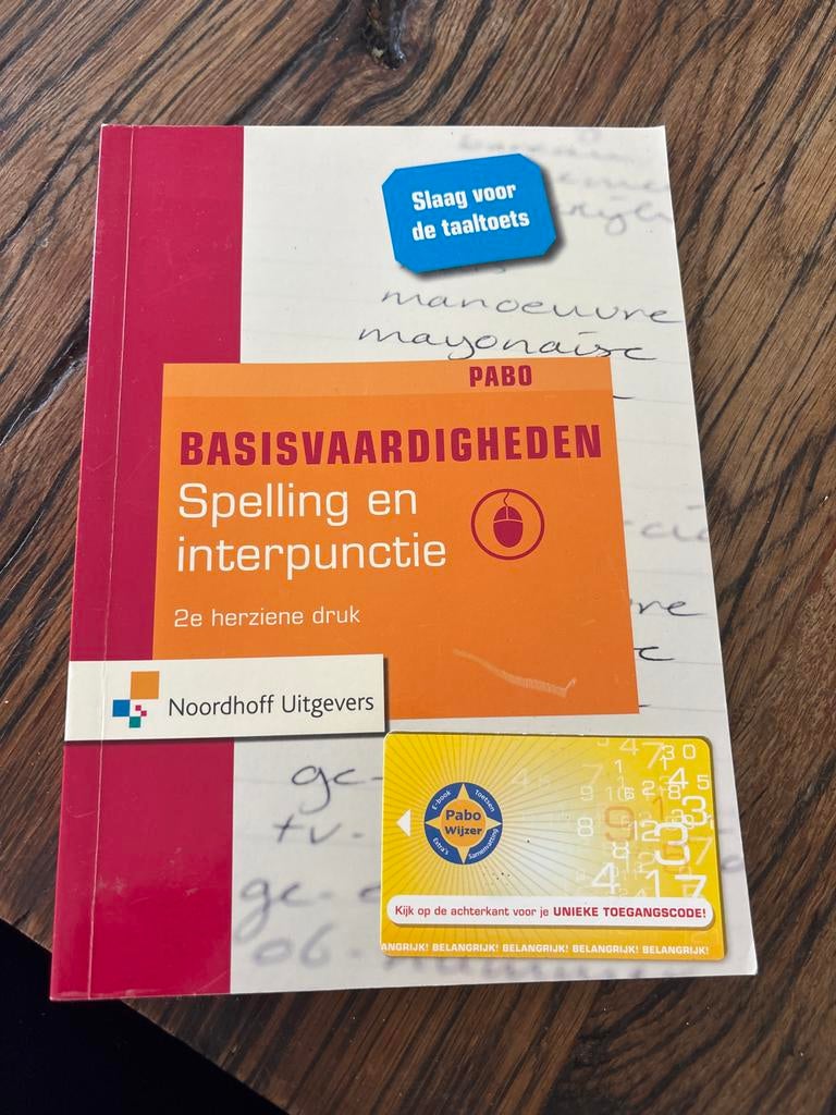 Basisvaardigheden Spelling en Interpunctie PABO, Boeken, Ophalen of Verzenden, Alpha, Zo goed als nieuw, HBO