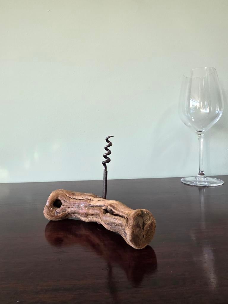 Unieke houten kurkentrekker SIRET – vintage wijn accessoire, Ophalen, Gebruikt
