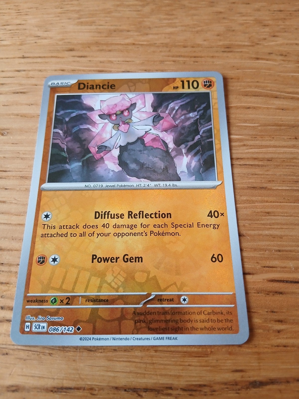 Pokémon Kaart Diancie 086/142 (Engels), Ophalen of Verzenden, Zo goed als nieuw, Losse kaart