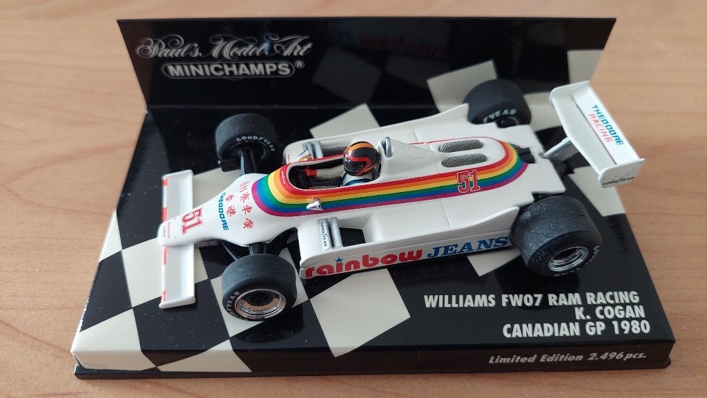 Williams Ford FW07 1980 -K.Cogan- Minichamps 1:43, Ophalen of Verzenden, Zo goed als nieuw, Auto, MiniChamps