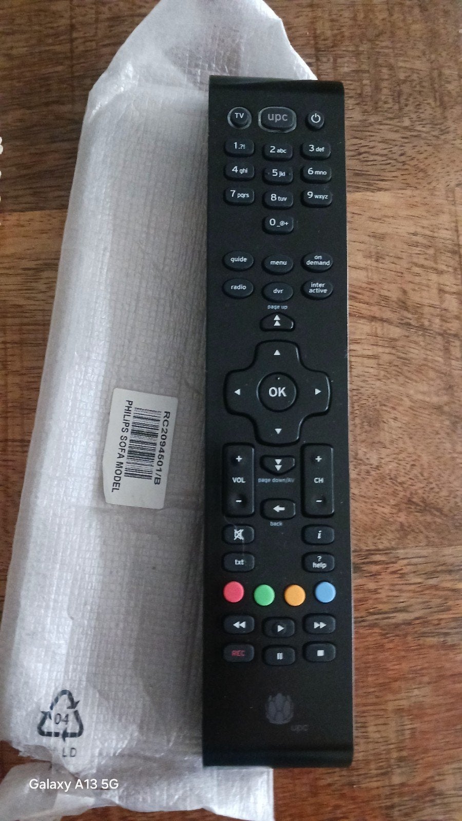 Philips UPC afstandsbediening RC2094501/B, Ophalen of Verzenden, Nieuw, Origineel, Mediaspeler