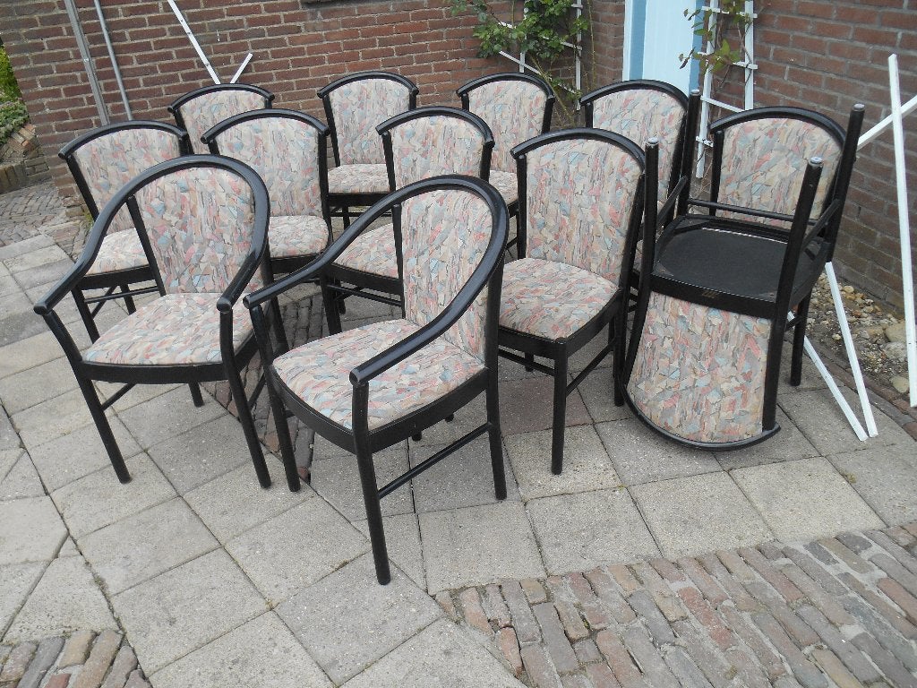 12 horecastoelen vintage, Ophalen, Gebruikt, Zwart, Stof