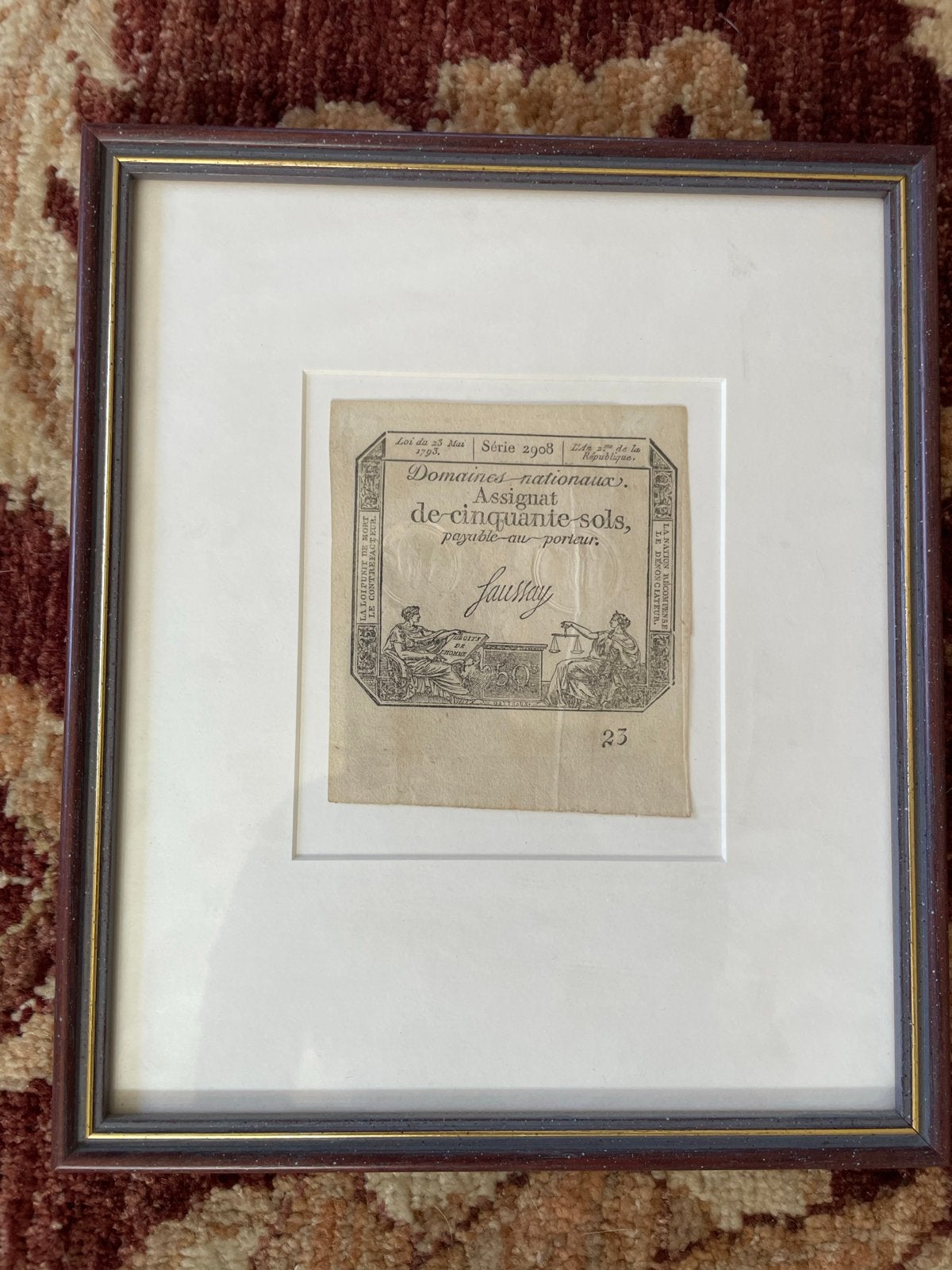 Zeldzaam Frans Assignat (1793) - Vroege Vorm van Bankbiljet, Postzegels en Munten, Bankbiljetten | België, Ophalen, Los biljet