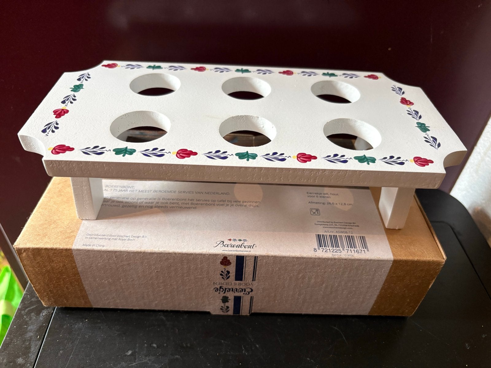 Gratis Boerenbont eierhouder bij bestelling, Hout, Ophalen of Verzenden, Landelijk, Wit