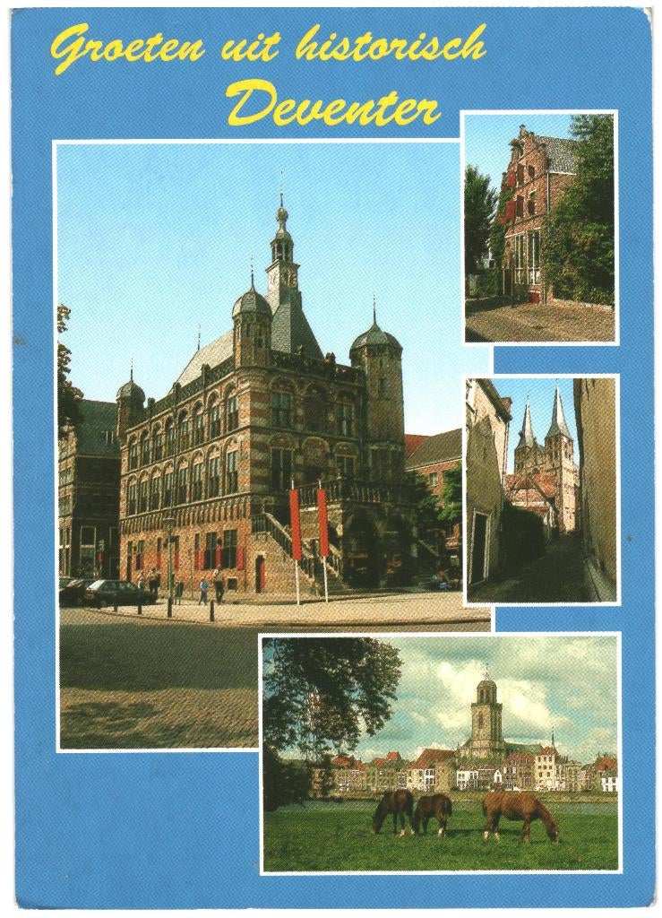 993043 Deventer 80+ Brink Bergkerk IJsselfront Gelopen, Ophalen of Verzenden, 1980 tot heden, Gelopen, Overijssel
