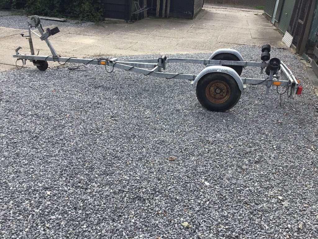 Gebruikte boottrailer met rollen, dubbelassig, Watersport en Boten, Ophalen, Minder dan 1500 kg, Gebruikt, Sloepentrailer