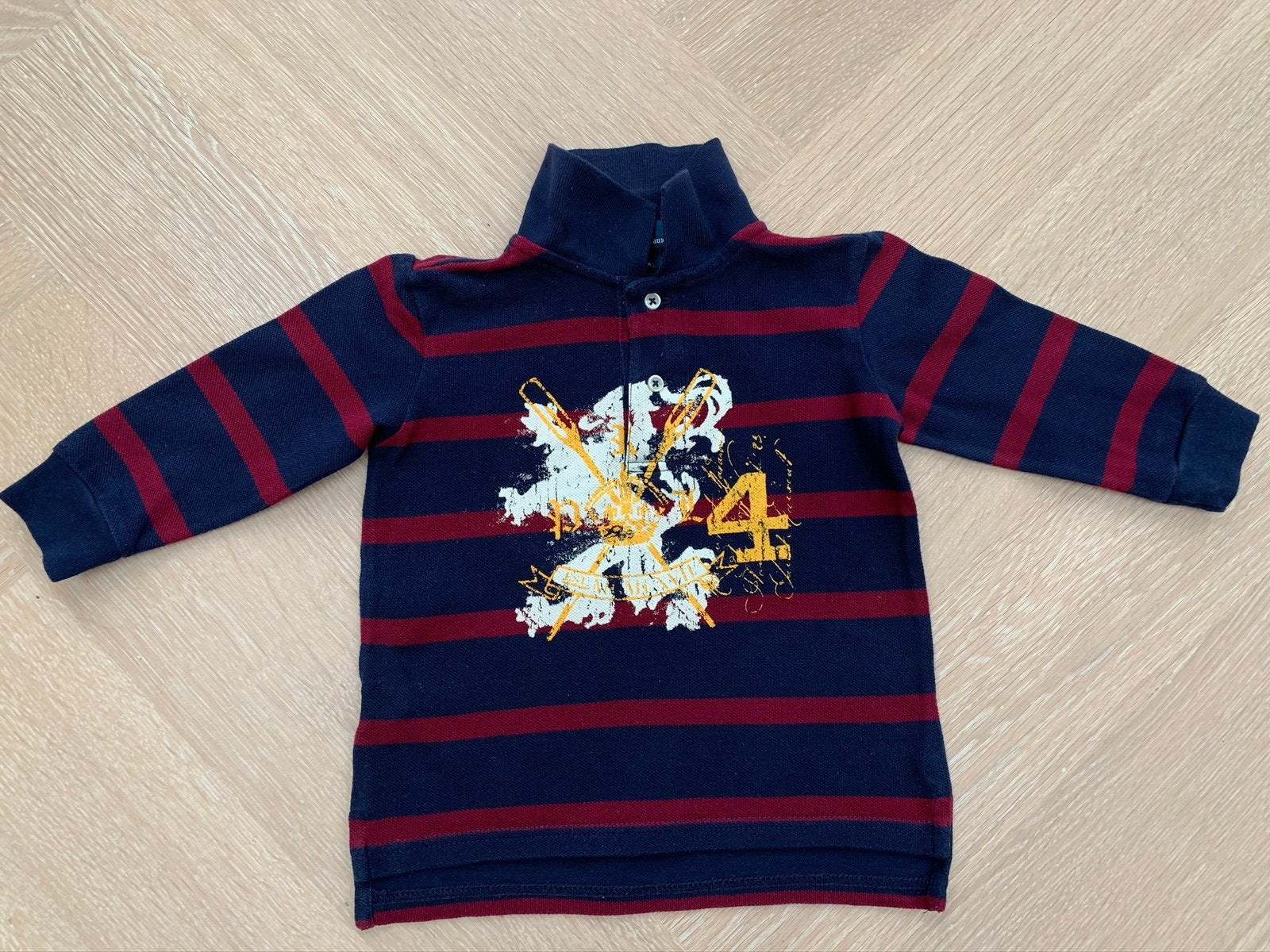 ZGAN: Poloshirt met lange mouw van Ralph Lauren maat 86, Ophalen of Verzenden, Zo goed als nieuw, Jongetje, Shirtje of Longsleeve
