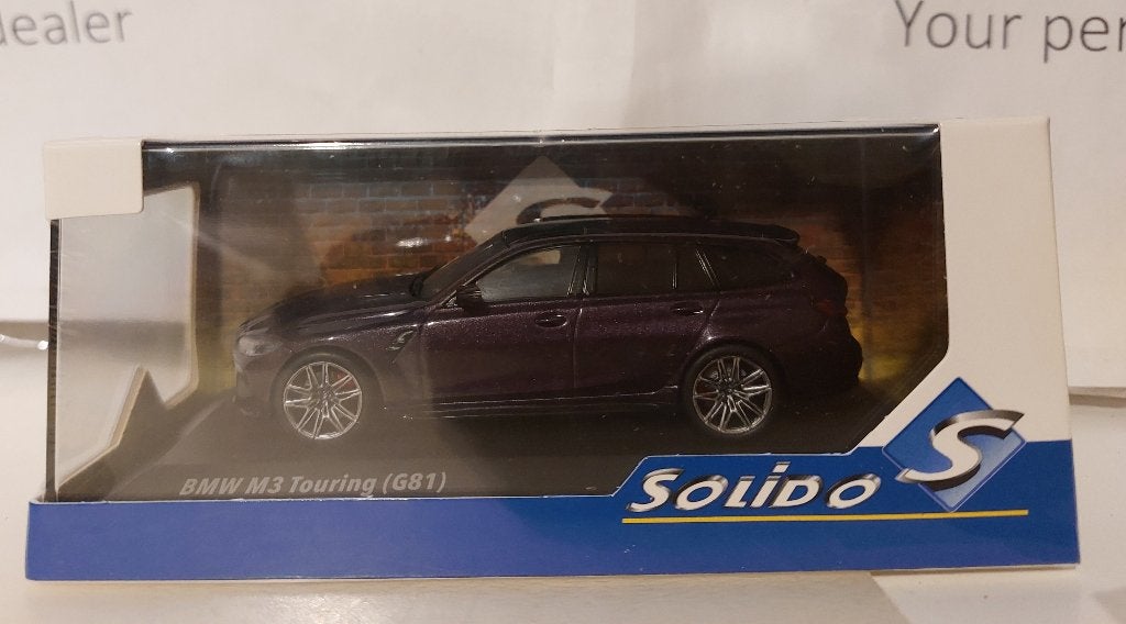 Solido 1:43 BMW M3 G81 Touring 2023 violet metallic nieuw, Ophalen of Verzenden, Nieuw, Auto, Solido