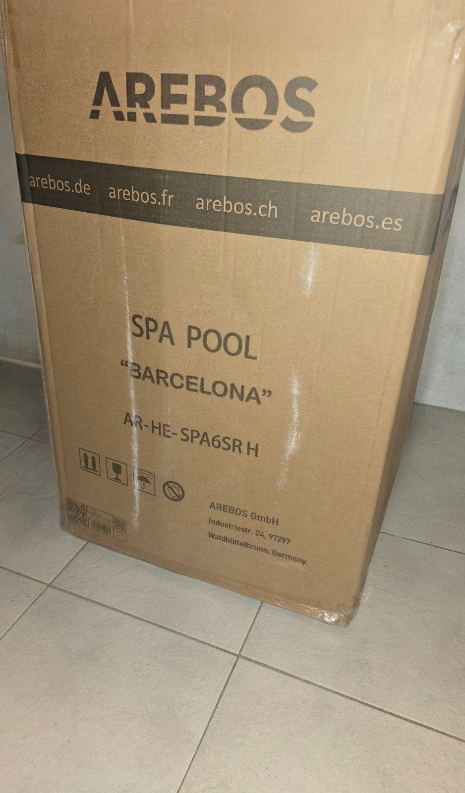 Nieuwe Arebos opblaasbare whirlpool spa Barcelona, Tuin en Terras, Ophalen, Minder dan 80 cm, Opblaaszwembad, Vierkant