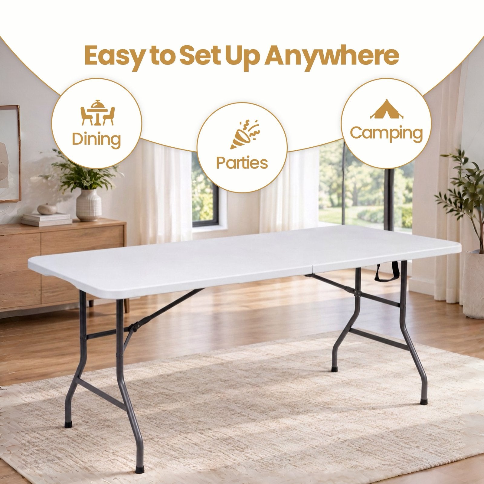 Klaptafel–Extra Goedkoop | Stevige Opvouwbare Tafel 200Stuks, Ophalen, Nieuw, Rechthoekig, 50 tot 100 cm