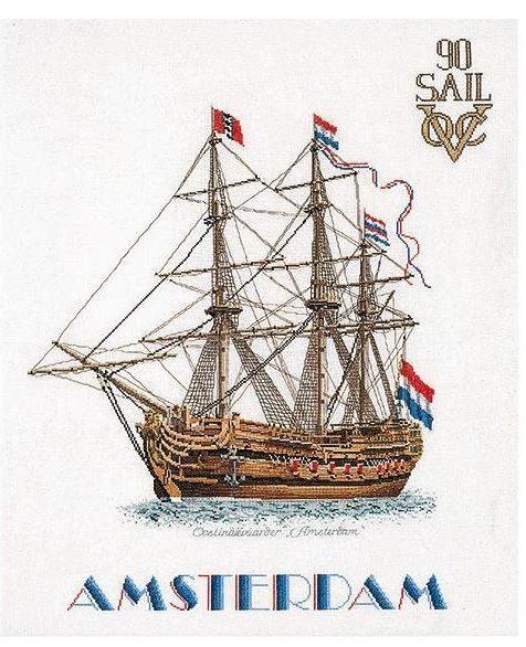 borduurpatroon  Thea Gouverneur  Sail 1990   55 x 66 cm, Ophalen of Verzenden, Zo goed als nieuw, Handborduren, Patroon