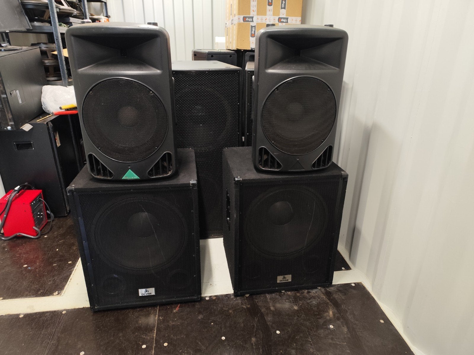 Complete PA Set: Devine Subwoofers, Alto Speakers, Audio, Tv en Foto, Luidsprekers, Gebruikt, Subwoofer, 120 watt of meer, Ophalen