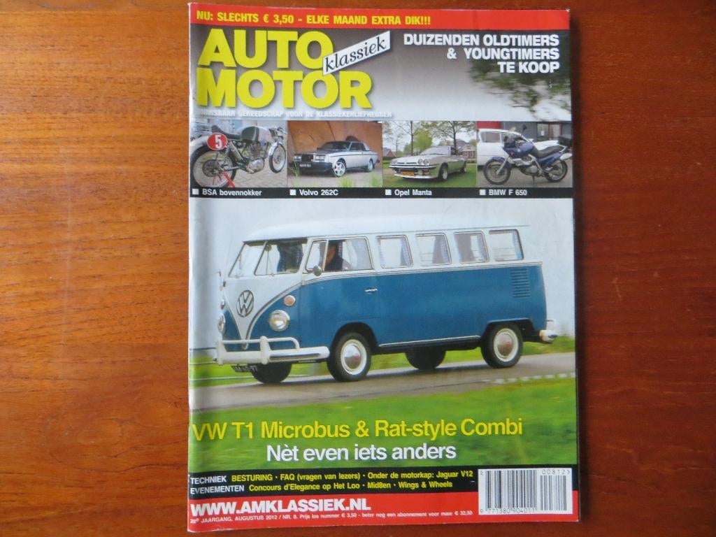 Auto Motor Klassiek 8 2012 VW T1 Bus, Volvo 262C, Opel Manta, Ophalen of Verzenden, Nieuw, Opel