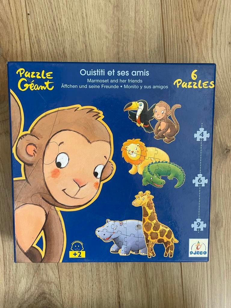 Djeco Reuzenpuzzel  (6 puzzels), Ophalen of Verzenden, Minder dan 10 stukjes, Zo goed als nieuw, 2 tot 4 jaar