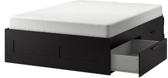 Bed, Huis en Inrichting, Slaapkamer | Bedden, Ophalen, Gebruikt, Zwart, Tweepersoons