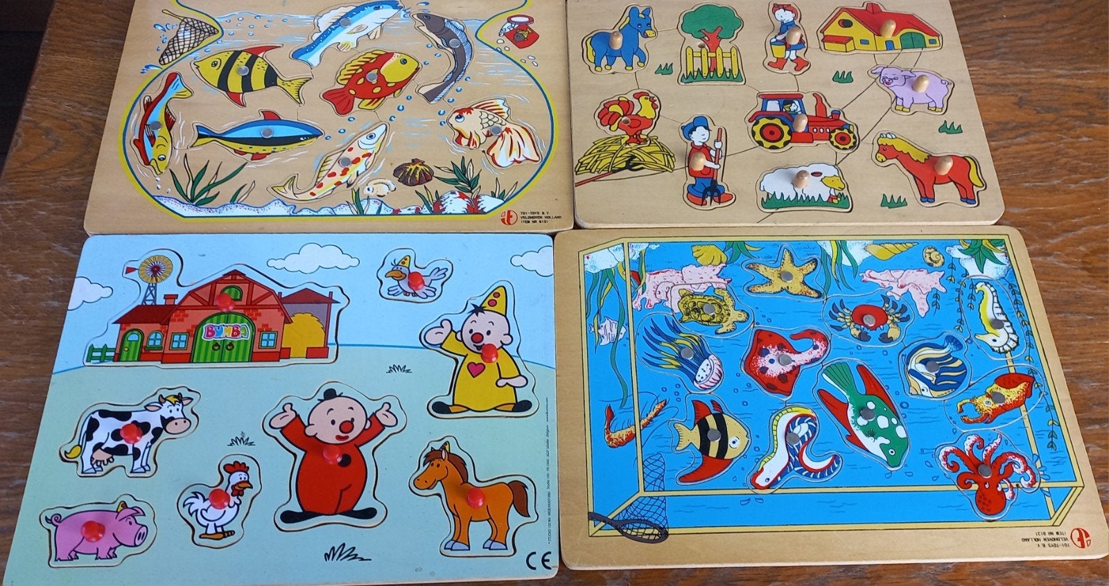 4 Houten Insteekpuzzels voor Kinderen, Ophalen of Verzenden, Gebruikt, 2 tot 4 jaar, Van hout