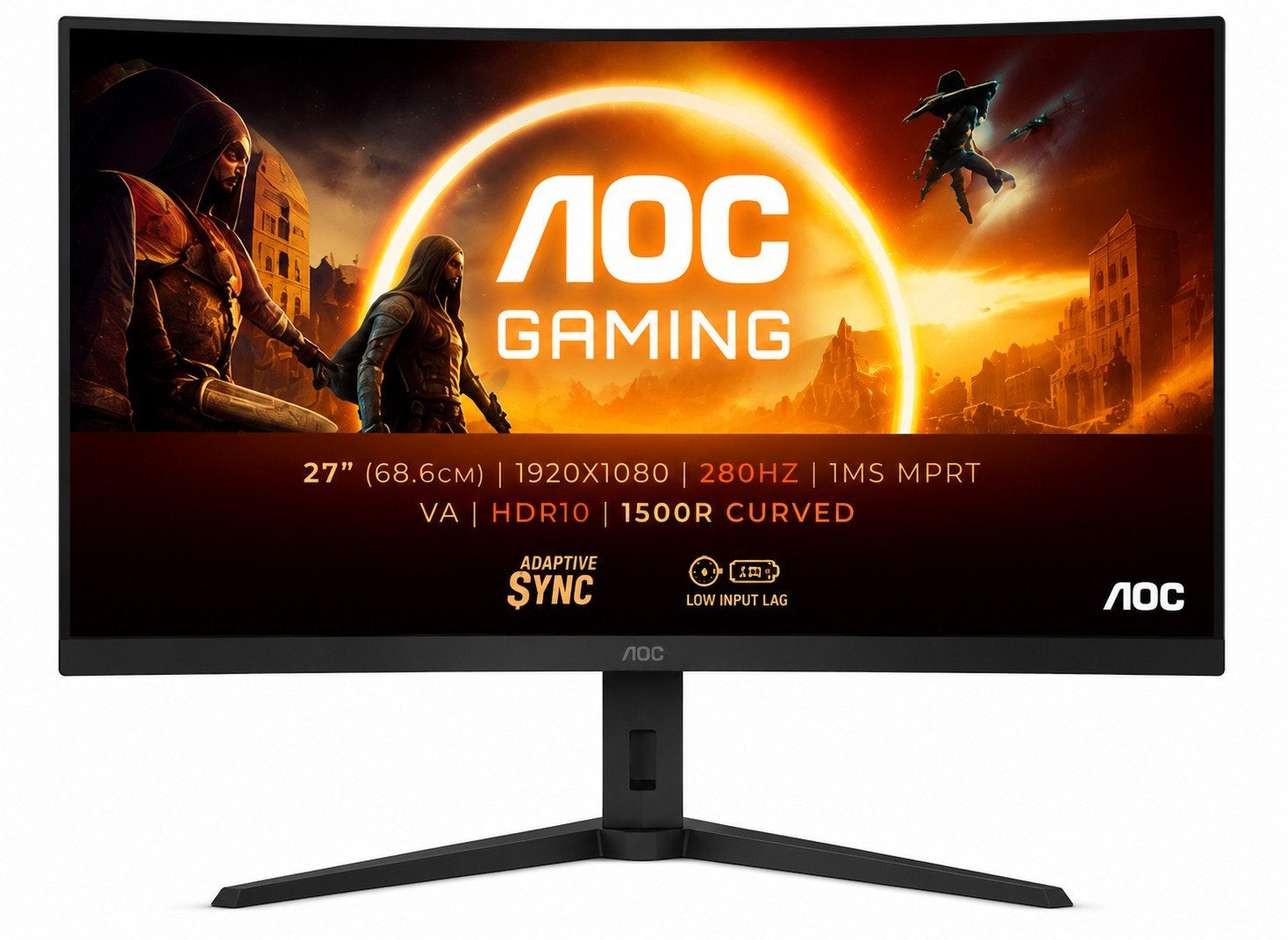 AOC 27 Inch Curved Gaming Monitor 280Hz 1ms, Curved, Full HD, Zo goed als nieuw, Ophalen