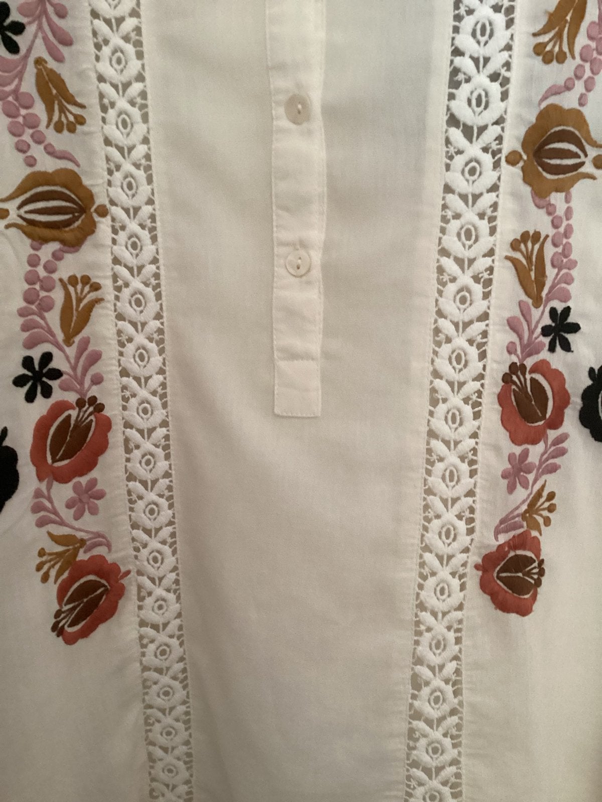 Prachtige Summum geborduurde blouse maat 44, Kleding | Dames, Ophalen of Verzenden, Zo goed als nieuw, Maat 42/44 (L), Wit
