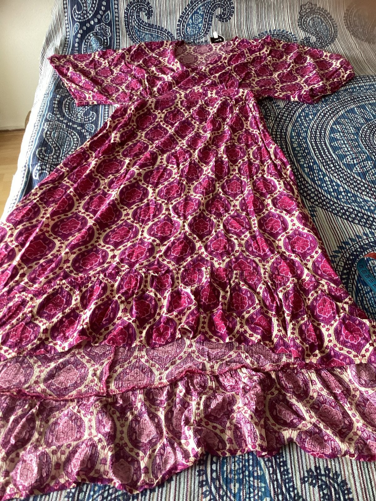 Shoeby Maxi Jurk met Print Maat L, Kleding | Dames, Paars, Maat 42/44 (L), Ophalen of Verzenden, Zo goed als nieuw