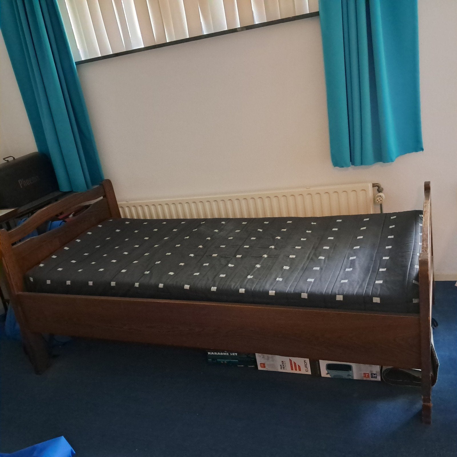 Domkerk eenpersoonsbed bruin eiken 90x200, Huis en Inrichting, Ophalen, Gebruikt, 90 cm, Eenpersoons