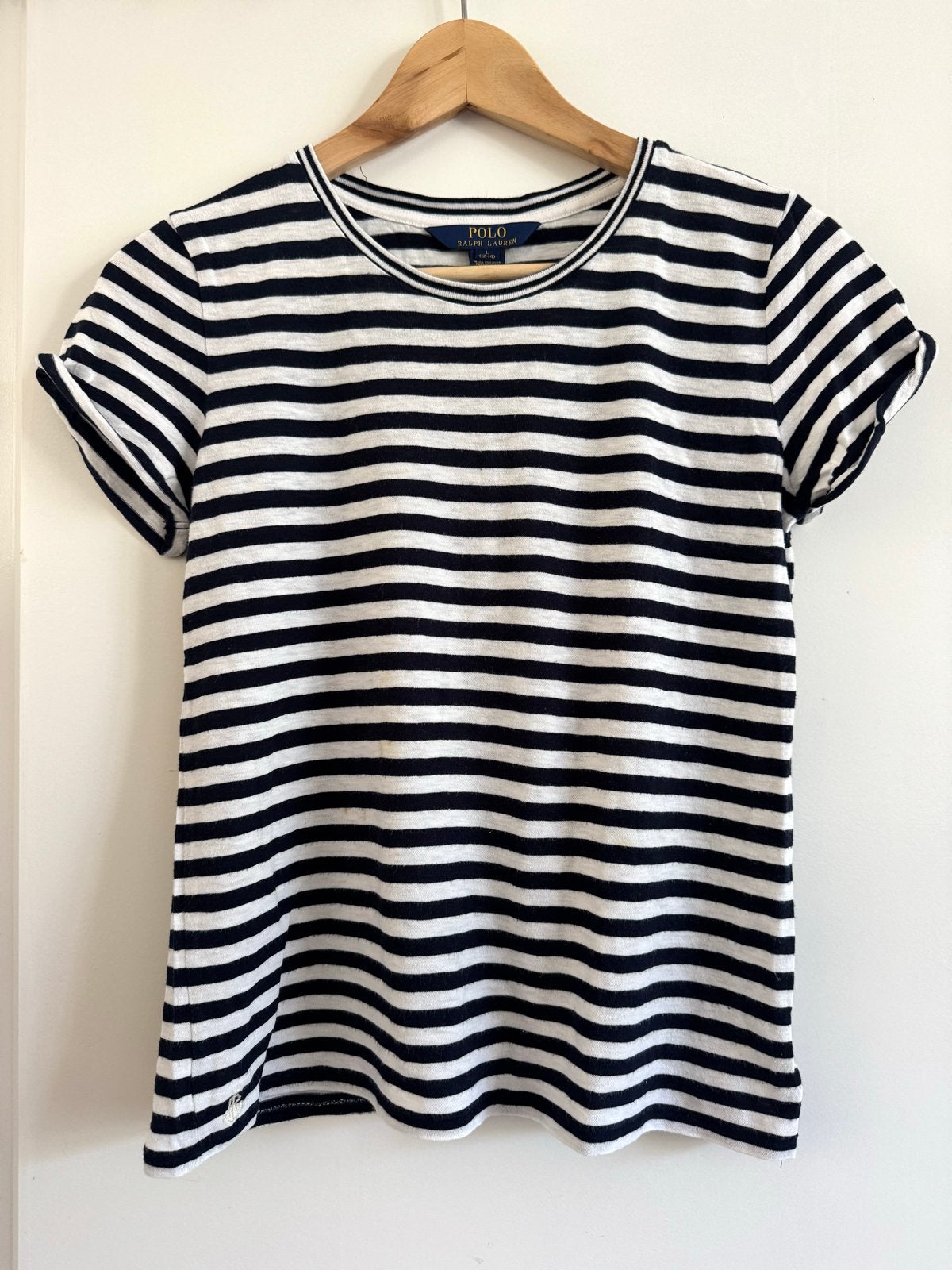 Polo Ralph Lauren gestreept T-shirt - Maat L (12-14), Ophalen of Verzenden, Gebruikt, Jongen of Meisje, Shirt of Longsleeve