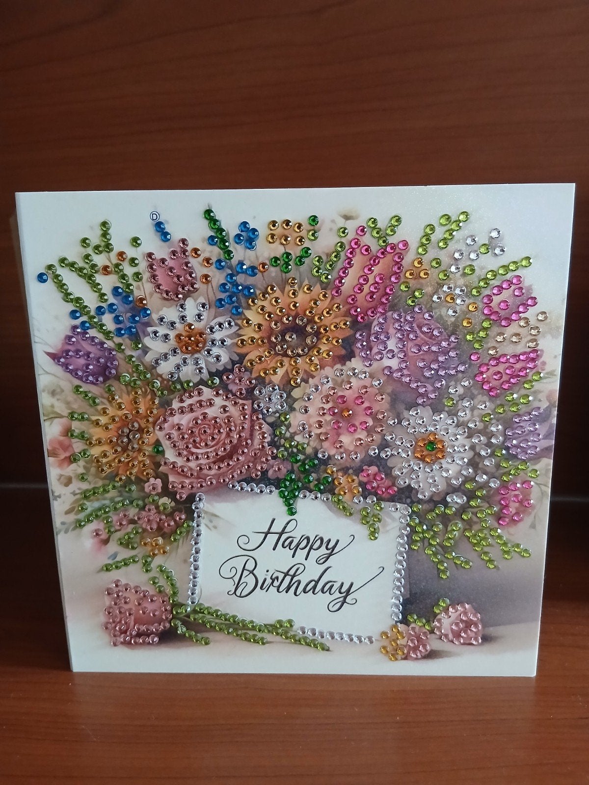 kaart happy birthday bloemen diamond painting 40 = 1,00, Ophalen of Verzenden, Nieuw, Overige thema's