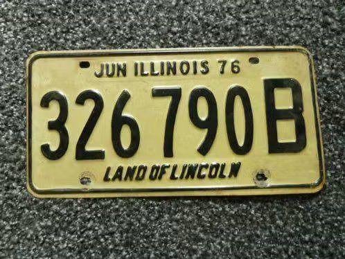 Kentekenplaat licenseplate Illinois 1976 USA, Verzenden, Gebruikt, Auto's