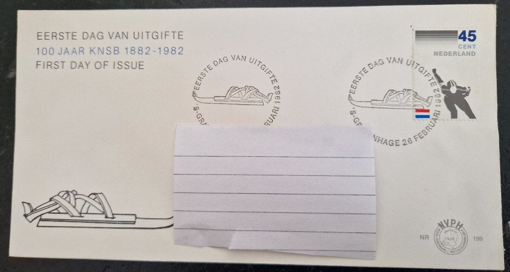 Nederland 1982 - FDC E199 - Schaatsenrijders Bond - BKK, Postzegels en Munten, Ophalen of Verzenden, Na 1940