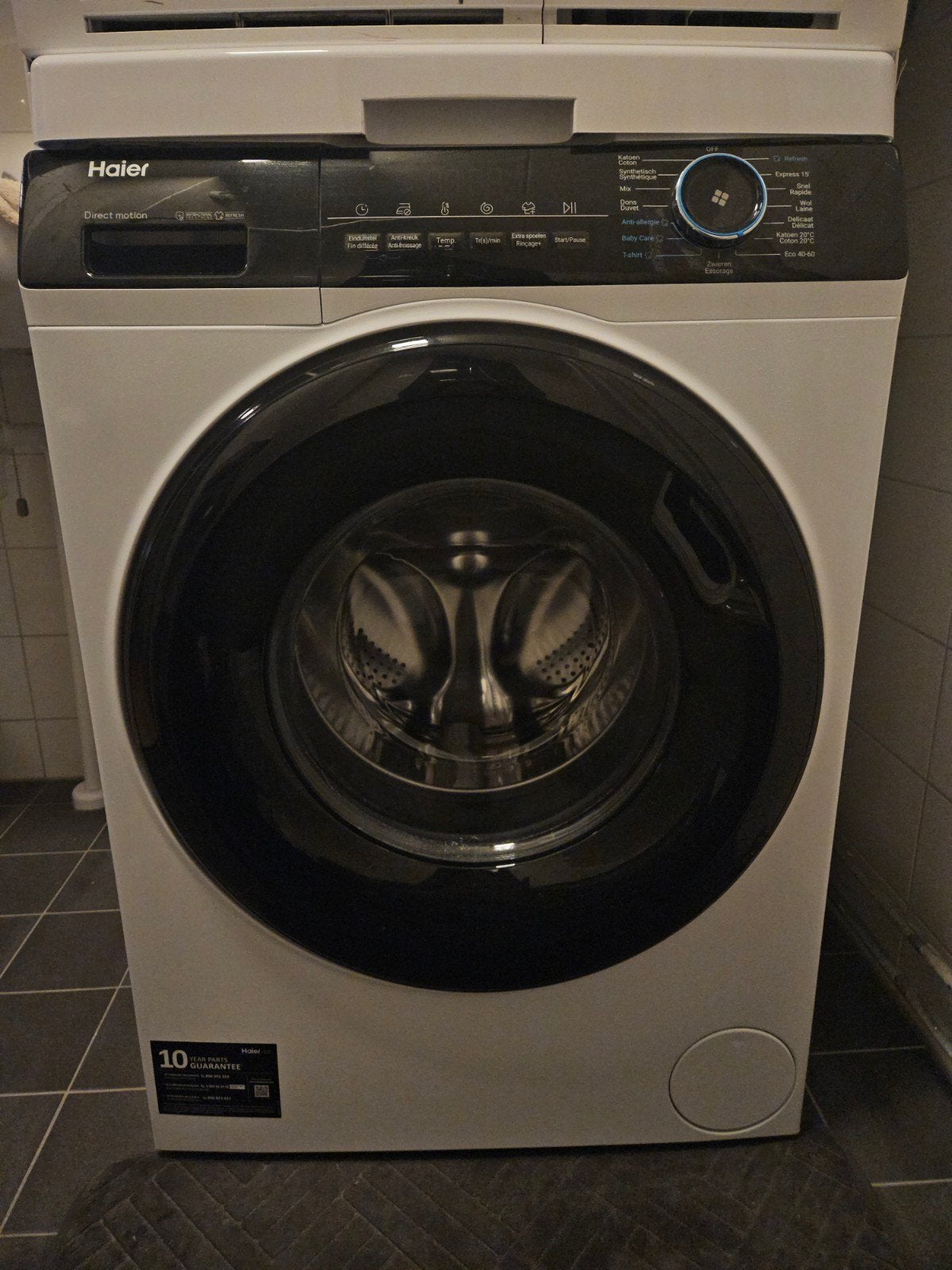 Haier HW80-B14939 i-Pro 3 Silence Wasmachine, Ophalen, 1200 tot 1600 toeren, 8 tot 10 kg, Energieklasse A of zuiniger