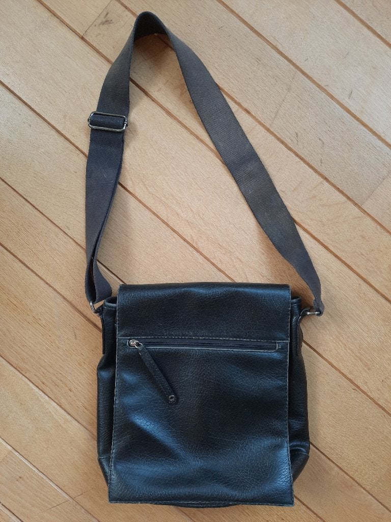 Mexx schouder tas zwart leer - A2 formaat, Ophalen of Verzenden, Zo goed als nieuw, Zwart, Schoudertasje