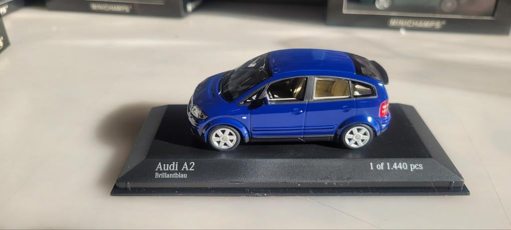 Minichamps 2000 Audi A2 Dark blue, Ophalen of Verzenden, Zo goed als nieuw, Auto, MiniChamps