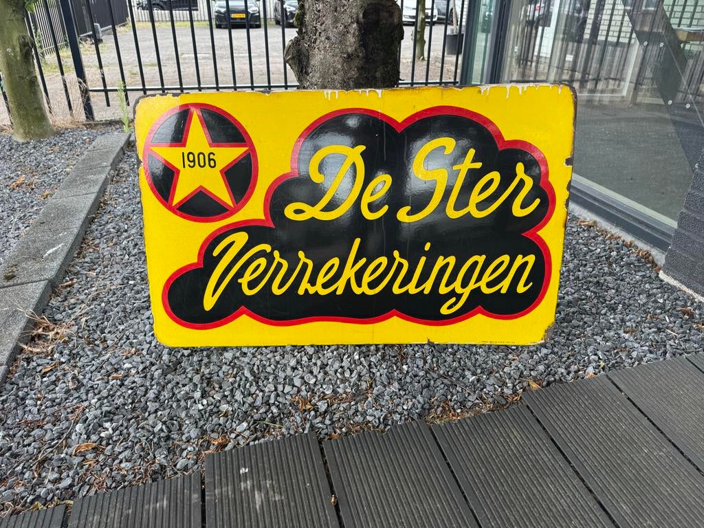 Vintage 'De Ster Verzekeringen' Reclamebord - Jaren '60, Verzamelen, Merken en Reclamevoorwerpen, Gebruikt, Reclamebord, Ophalen